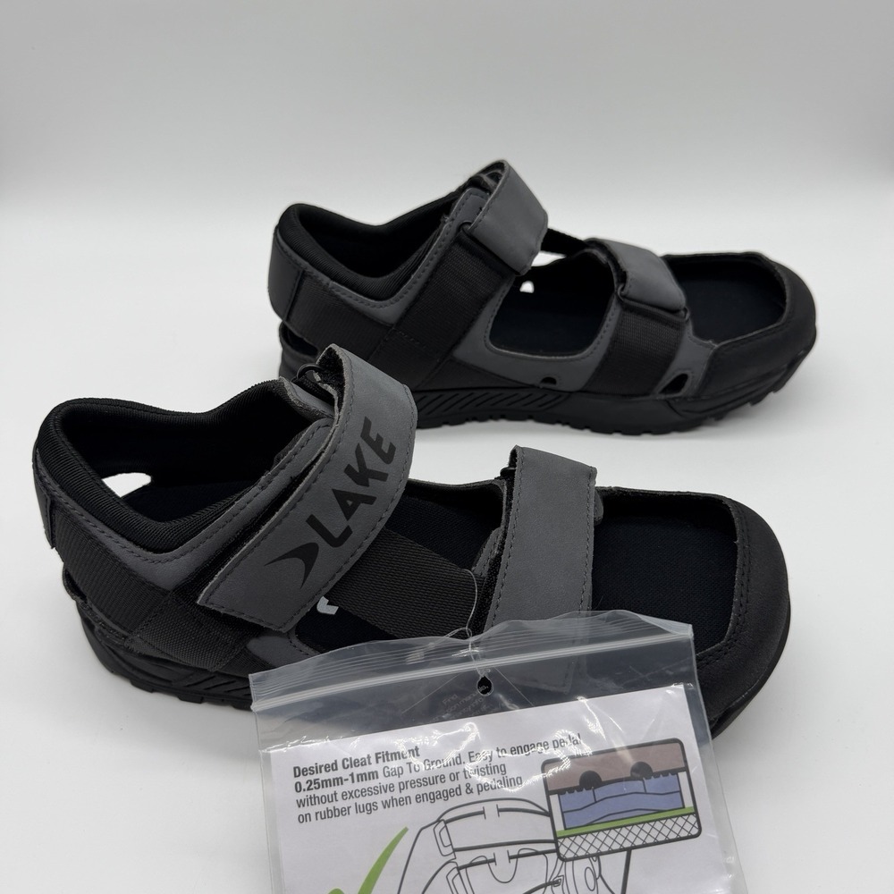 Lake MTB Cycling Sandals SPD Compatible Gray Black EU 39.5 New w/ Tags